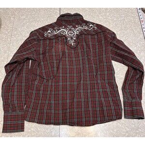 Panhandle Women's embroidered Pearl Snap Long Sleeve Western Cowgirl Shirt Large